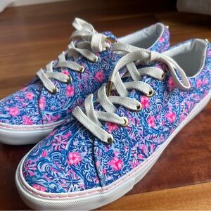 Lilly Pulitzer Floral Canvas Sneakers - Blue and Pink
